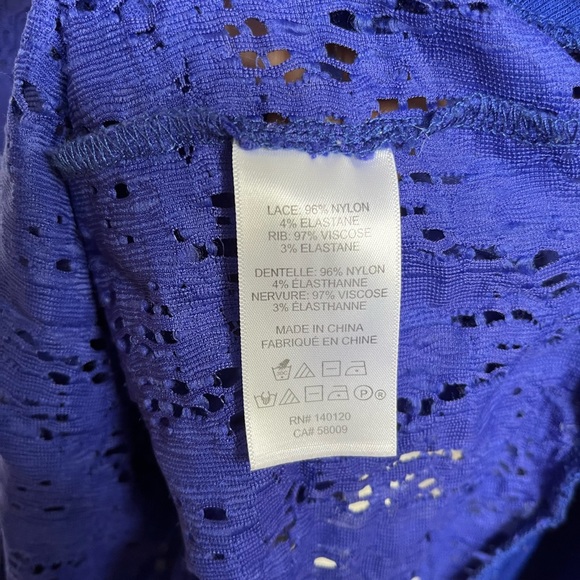 Stella & Dot Cobalt Blue Lace Top, Size 2X, Good Used Condition - Picture 4 of 6